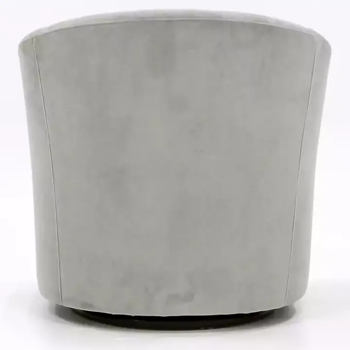 Light Gray Swivel Barrel Accent Chair