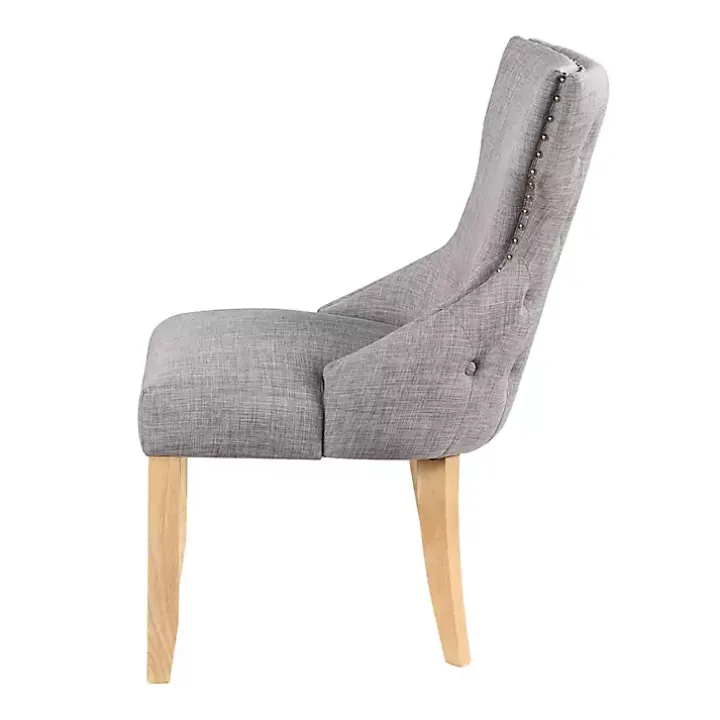 Light Gray Wingback Dining Chairs, Set of 2