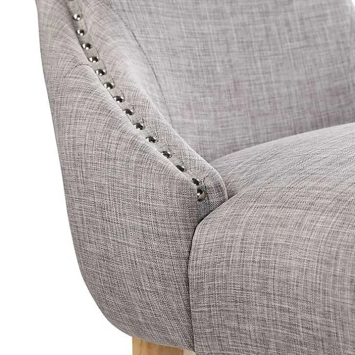 Light Gray Wingback Dining Chairs, Set of 2