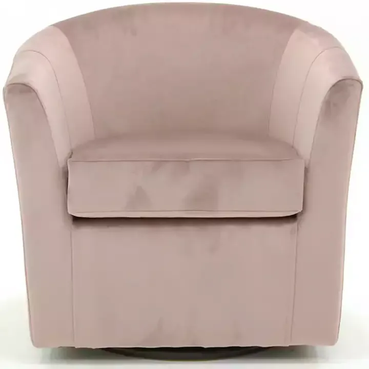 Light Pink Swivel Barrel Accent Chair