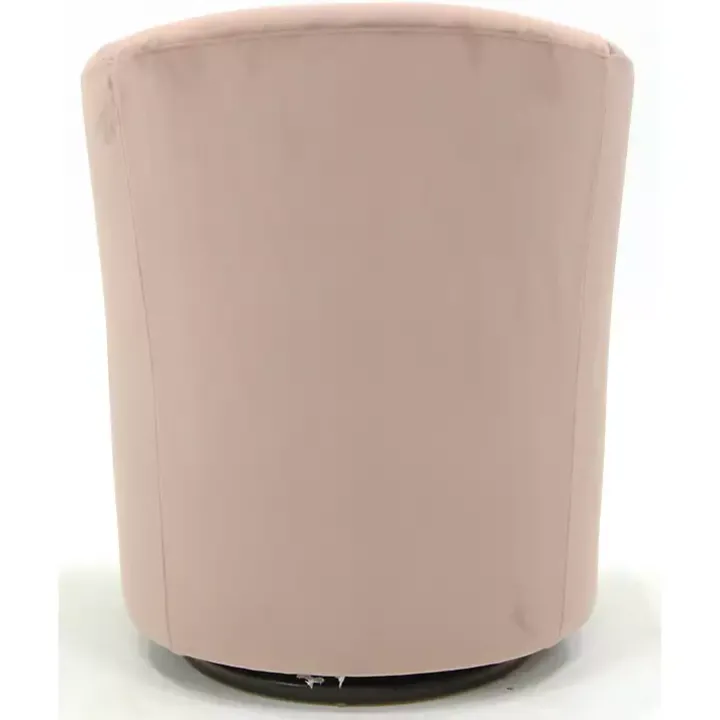 Light Pink Swivel Barrel Accent Chair