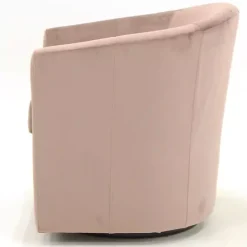 Light Pink Swivel Barrel Accent Chair
