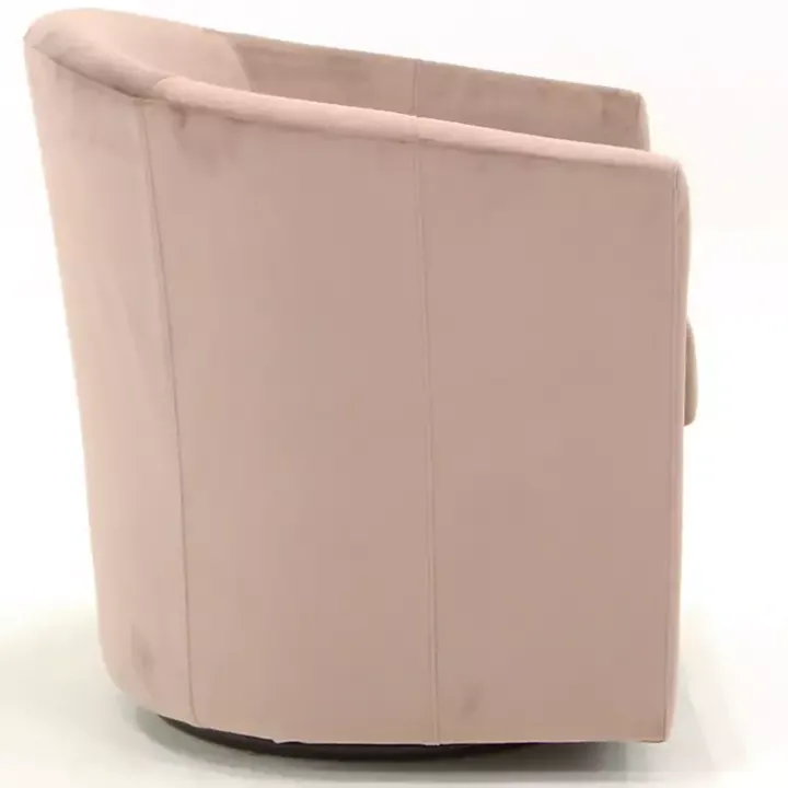 Light Pink Swivel Barrel Accent Chair