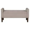 Light Taupe Upholstered Blaire Storage Bench