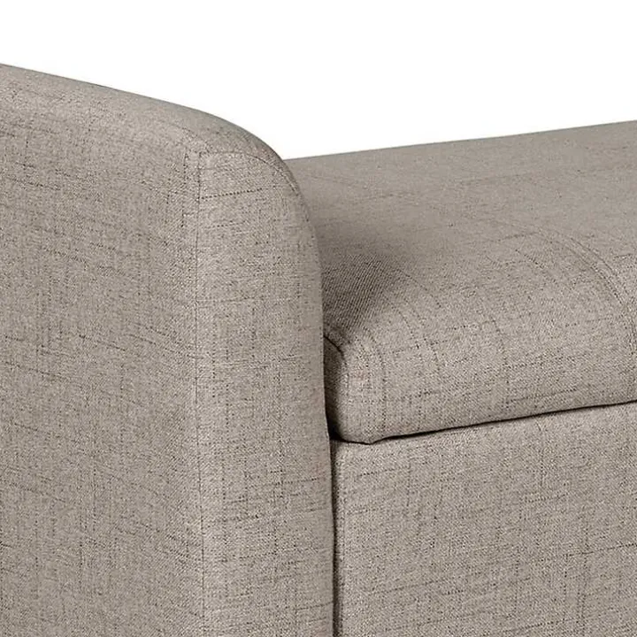 Light Taupe Upholstered Blaire Storage Bench
