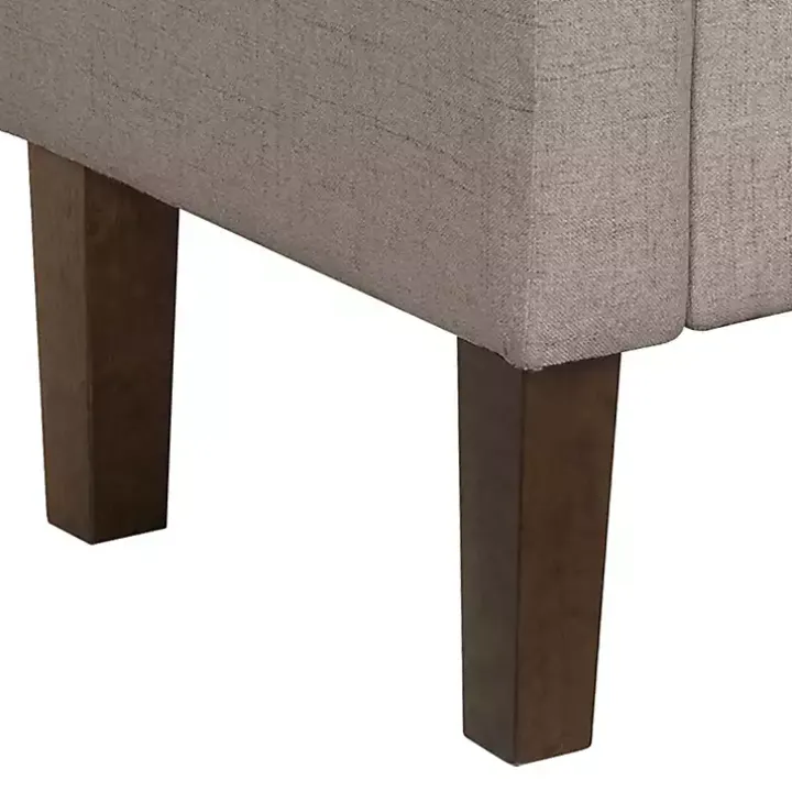 Light Taupe Upholstered Blaire Storage Bench