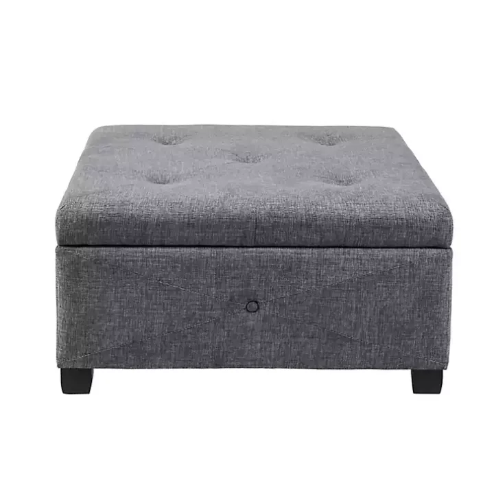 Lila Tufted Charcoal Storage Ottoman