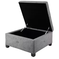 Lila Tufted Charcoal Storage Ottoman