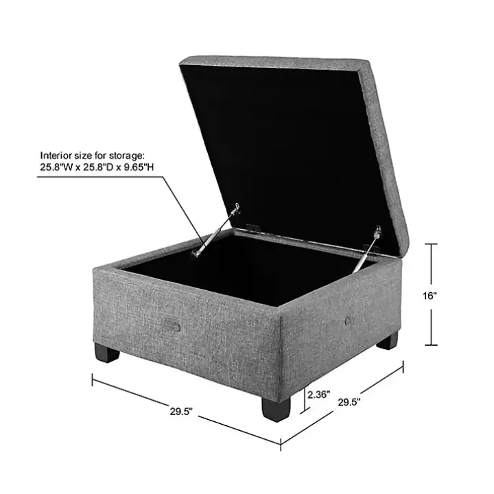Lila Tufted Charcoal Storage Ottoman