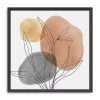 Linear Leaf Trio Framed Canvas Art Print
