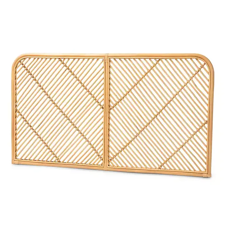 Linear Rattan Wall Mounted Queen Headboard
