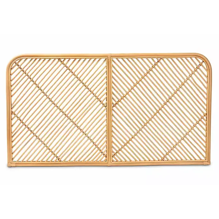 Linear Rattan Wall Mounted Queen Headboard