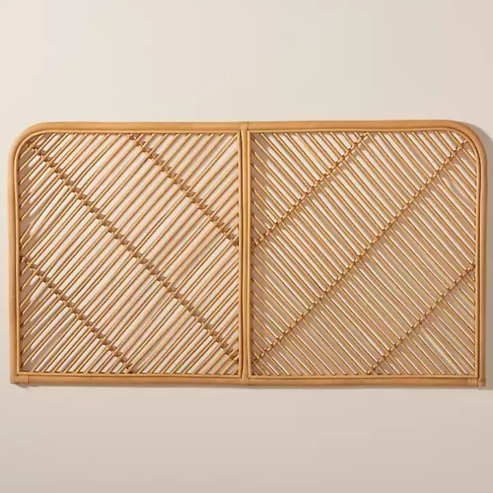 Linear Rattan Wall Mounted Queen Headboard