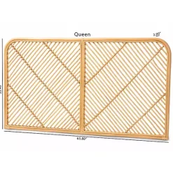 Linear Rattan Wall Mounted Queen Headboard