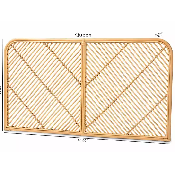 Linear Rattan Wall Mounted Queen Headboard