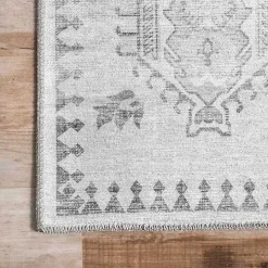 Lottie Gray Vintage Washable Area Rug, 8x10
