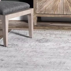 Lottie Gray Vintage Washable Area Rug, 8x10