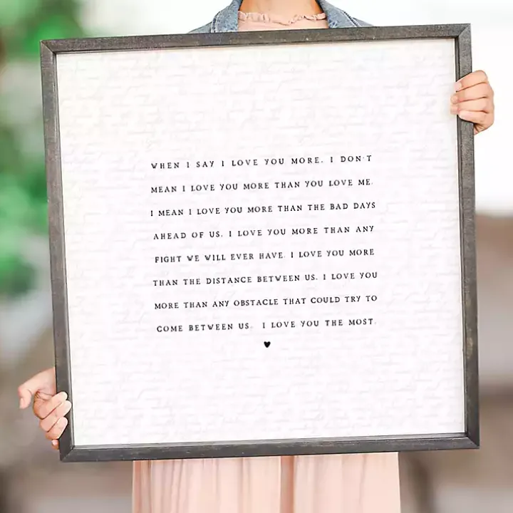 Love You Most Framed Wall Plaque