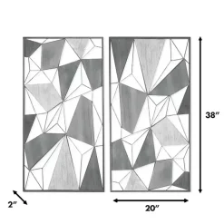 Lucas Geometric Wall Plaques, Set of 2