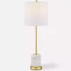 Marble and Gold Turret Buffet Lamp