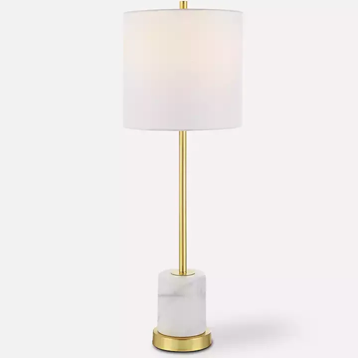 Marble and Gold Turret Buffet Lamp