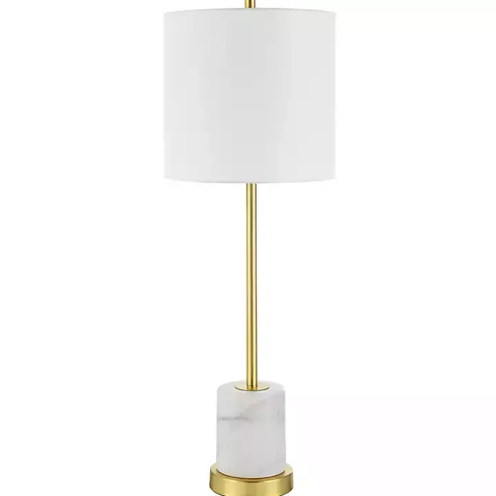 Marble and Gold Turret Buffet Lamp