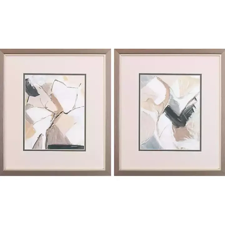 Marble Lines Framed Art Prints, Set of 2