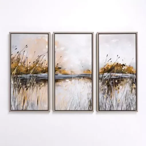 Marshland Landscape Framed Art Prints, Set of 3