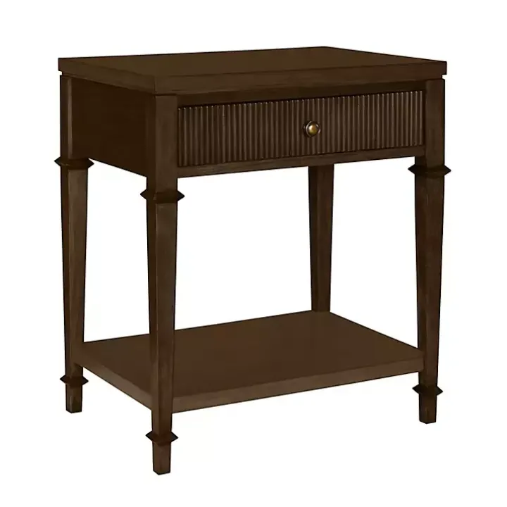 Martha Stewart Dark Brown Wood Nightstand