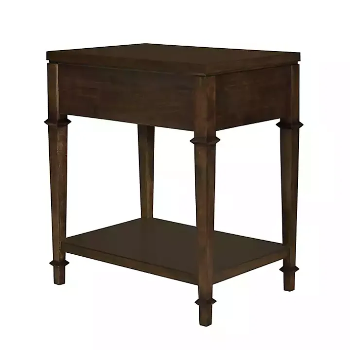Martha Stewart Dark Brown Wood Nightstand
