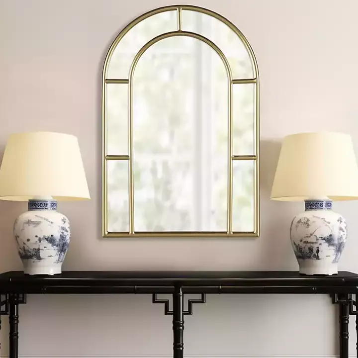 Martha Stewart Gold Paned Arch Wall Mirror