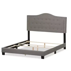 Mary Light Gray Button Tufted Full Bed Frame