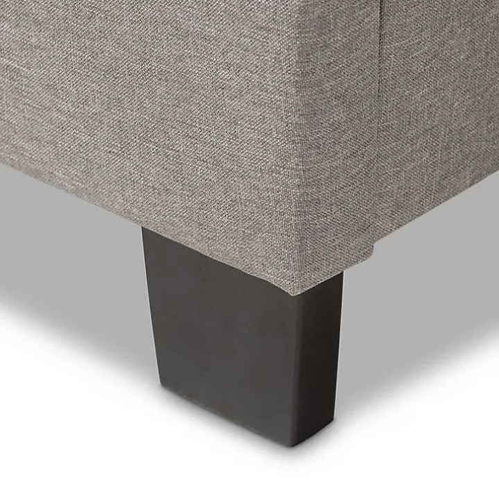 Mary Light Gray Button Tufted Full Bed Frame