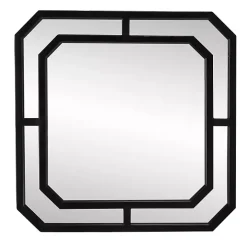 Matte Black Geometric Square Wall Mirror
