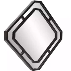 Matte Black Geometric Square Wall Mirror
