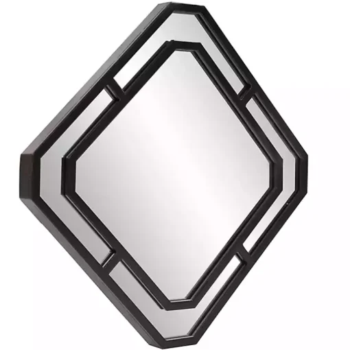 Matte Black Geometric Square Wall Mirror