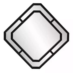 Matte Black Geometric Square Wall Mirror