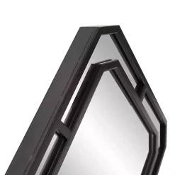 Matte Black Geometric Square Wall Mirror