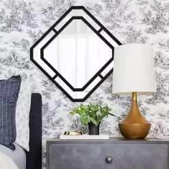Matte Black Geometric Square Wall Mirror