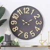 Matte Black Iron Wall Clock, 32 in.
