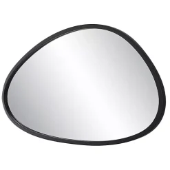 Matte Black Modern Asymmetrical Wall Mirror