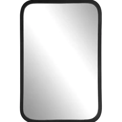 Matte Black Rectangular Wall Mirror