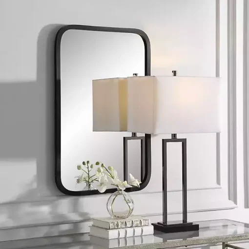 Matte Black Rectangular Wall Mirror
