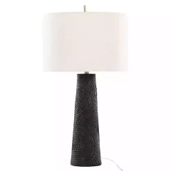 Matte Black Tapered Kona Table Lamps, Set of 2
