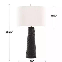 Matte Black Tapered Kona Table Lamps, Set of 2