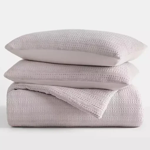 Mauve Waffle Ultra-Soft 3-pc. Twin Comforter Set