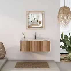 Mavis Bronze Open Square Frame Wall Mirror