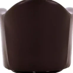 Max Brown Faux Leather Swivel Club Accent Chair