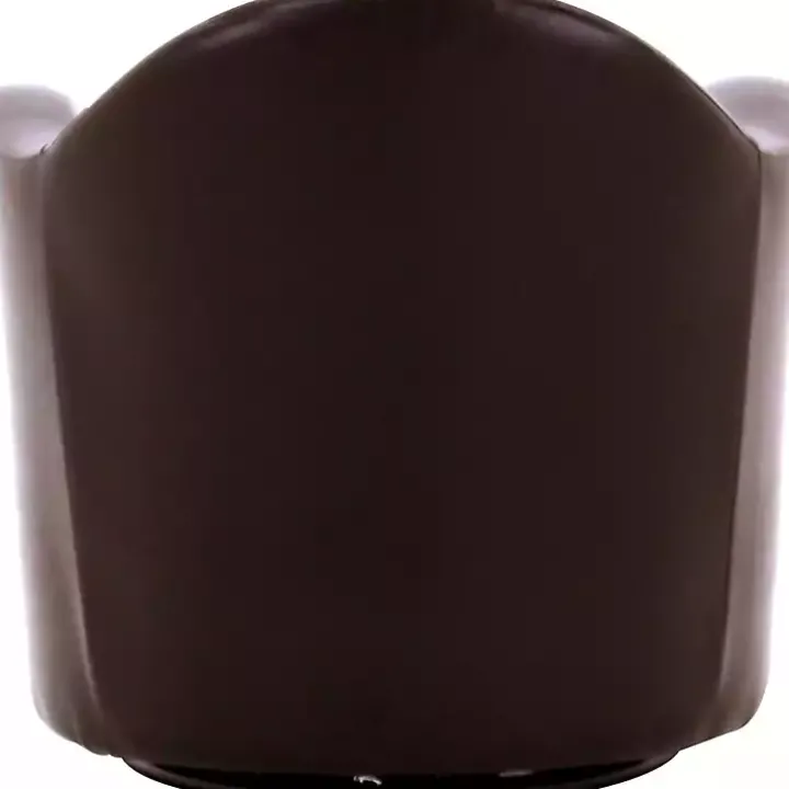 Max Brown Faux Leather Swivel Club Accent Chair