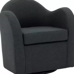 Max Gray Swivel Club Accent Chair
